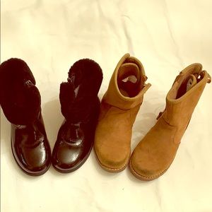 2 for 1 UGG Boots- Black patent & Brown Suede
